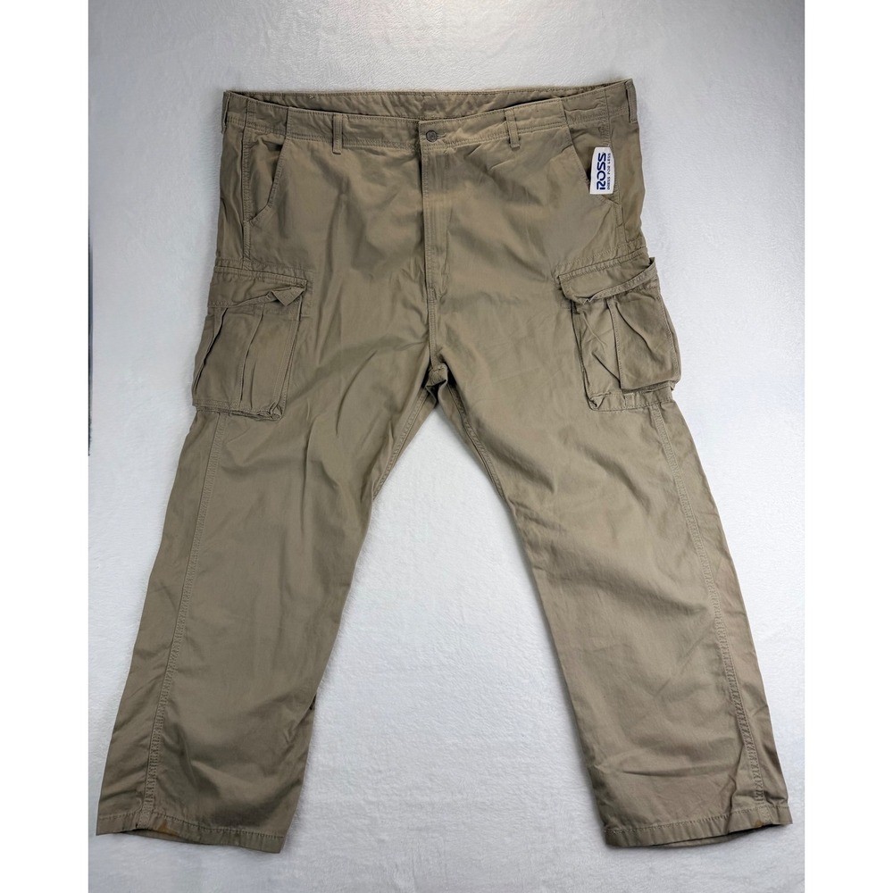 Levis Mens Cargo Pants 50x30 Khaki Tan Cotton Twill Straight Utility Trousers